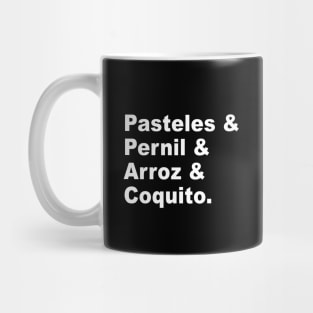 Pasteles Pernil Arroz Coquito Puerto Rican Food Mug